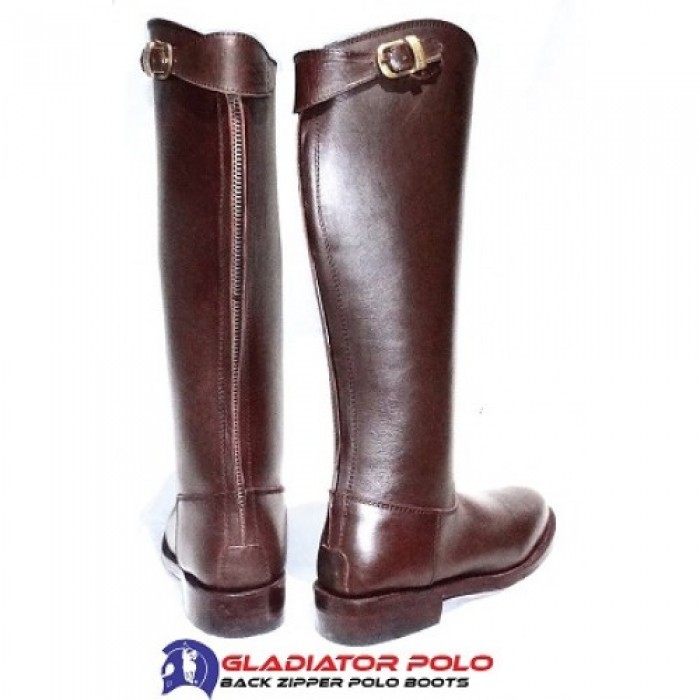 polo boots with zipper