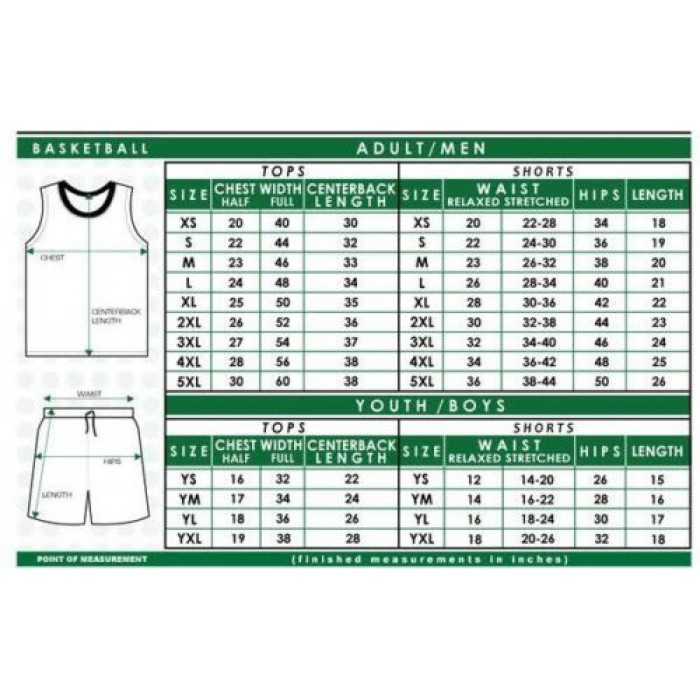Custom Jersey Size Chart (Youth & Adult) – Team Gear Canada